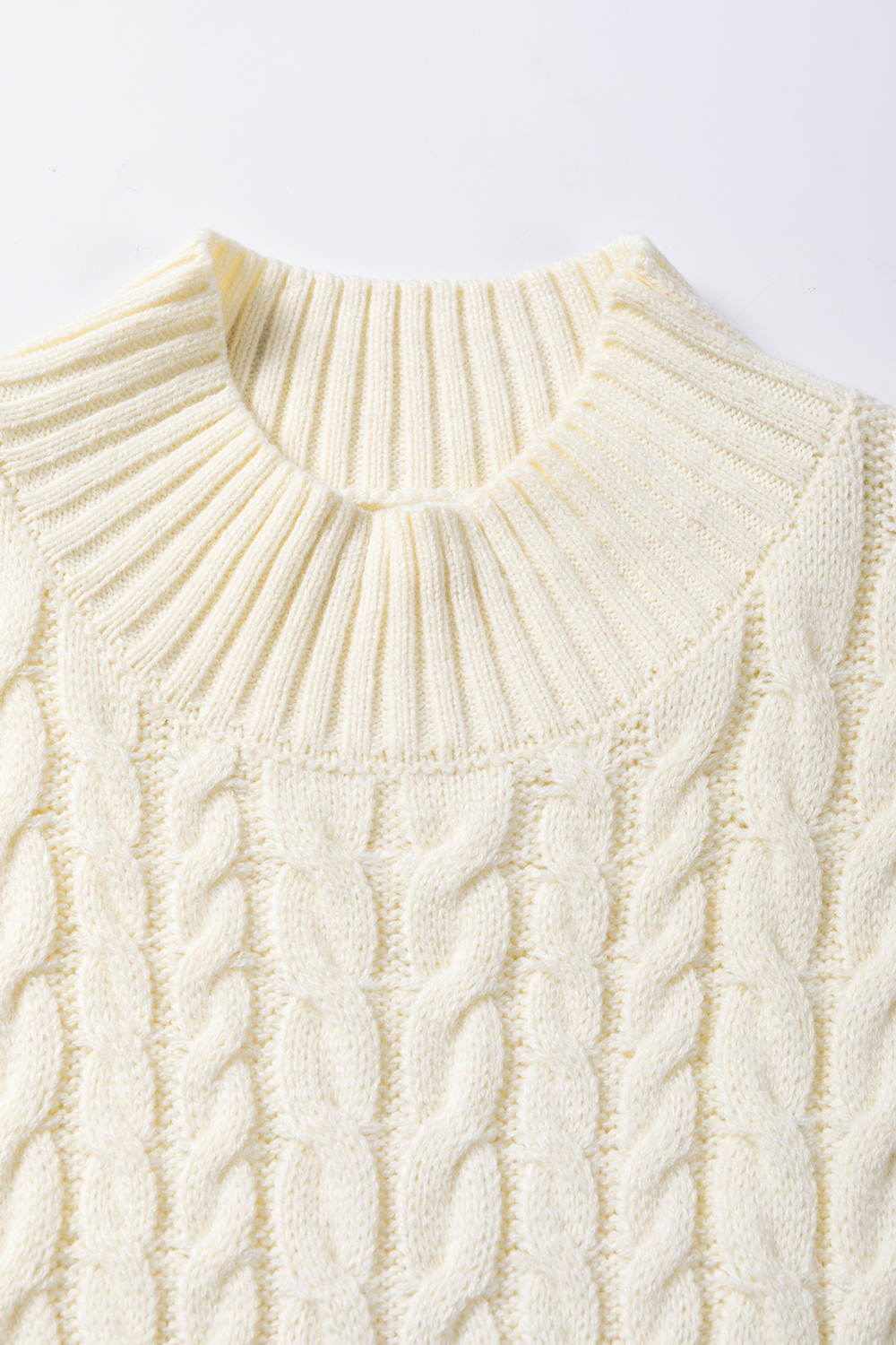 Oatmeal Cable Knit High Neck Sweater Vest - loveforevers