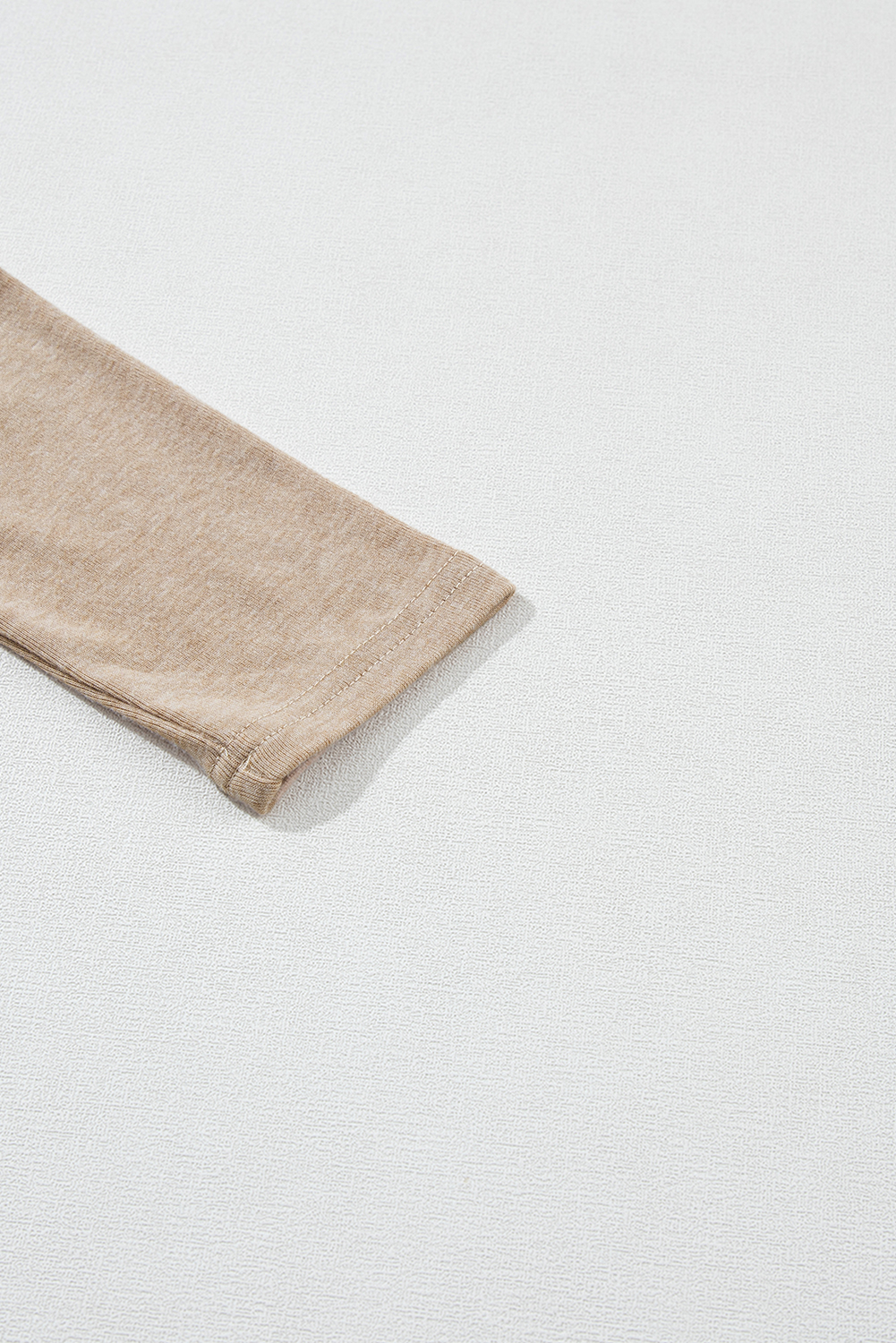Pale Khaki Solid Ruched Raglan Sleeve Knit Top - loveforevers