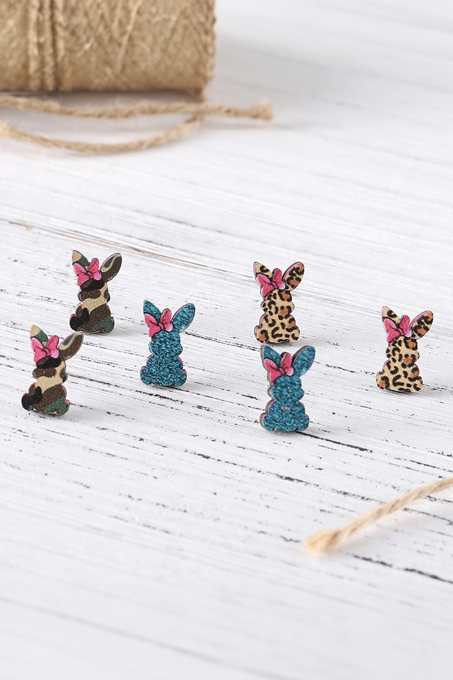 Khaki Easter Bunny 3 Pairs Different Earrings - loveforevers