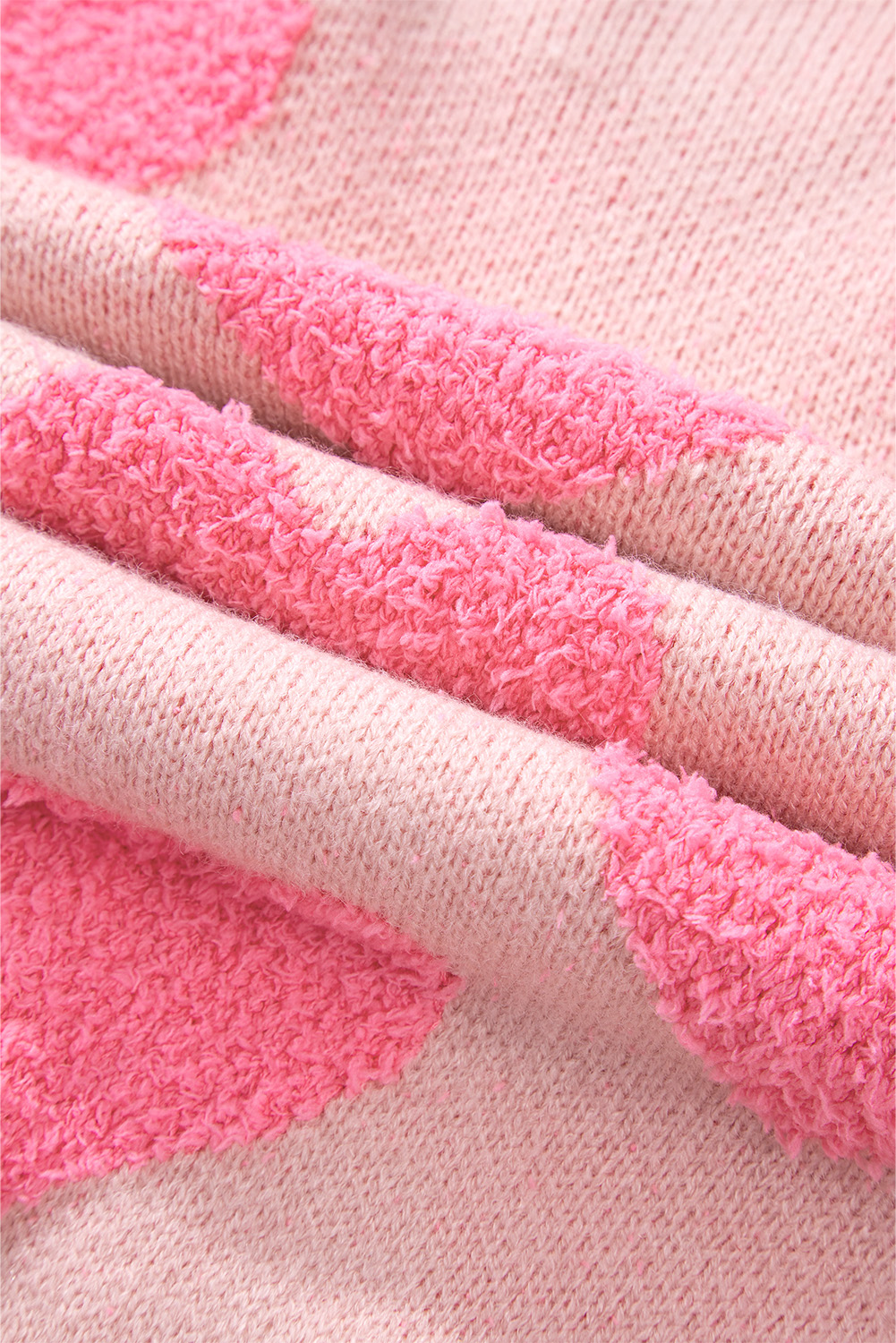 Light Pink Valentine's Day Heart Jacquard Knit Sweater - loveforevers