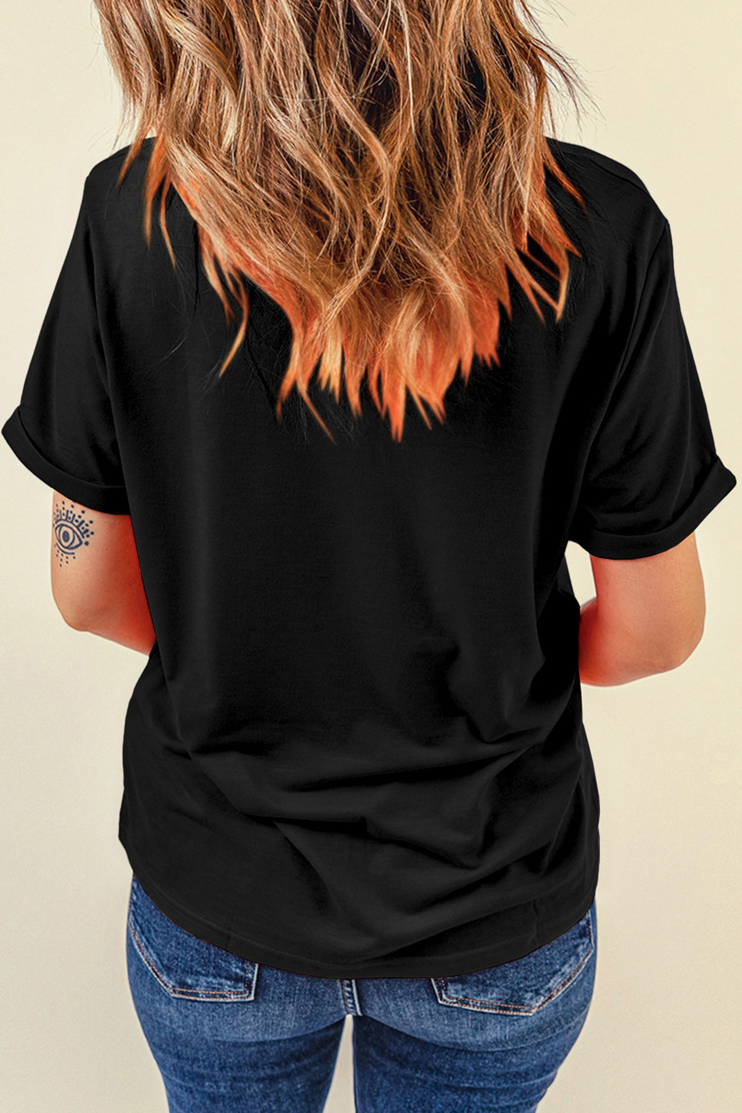Black Cheers Rhinestone Graphic T Shirt - loveforevers