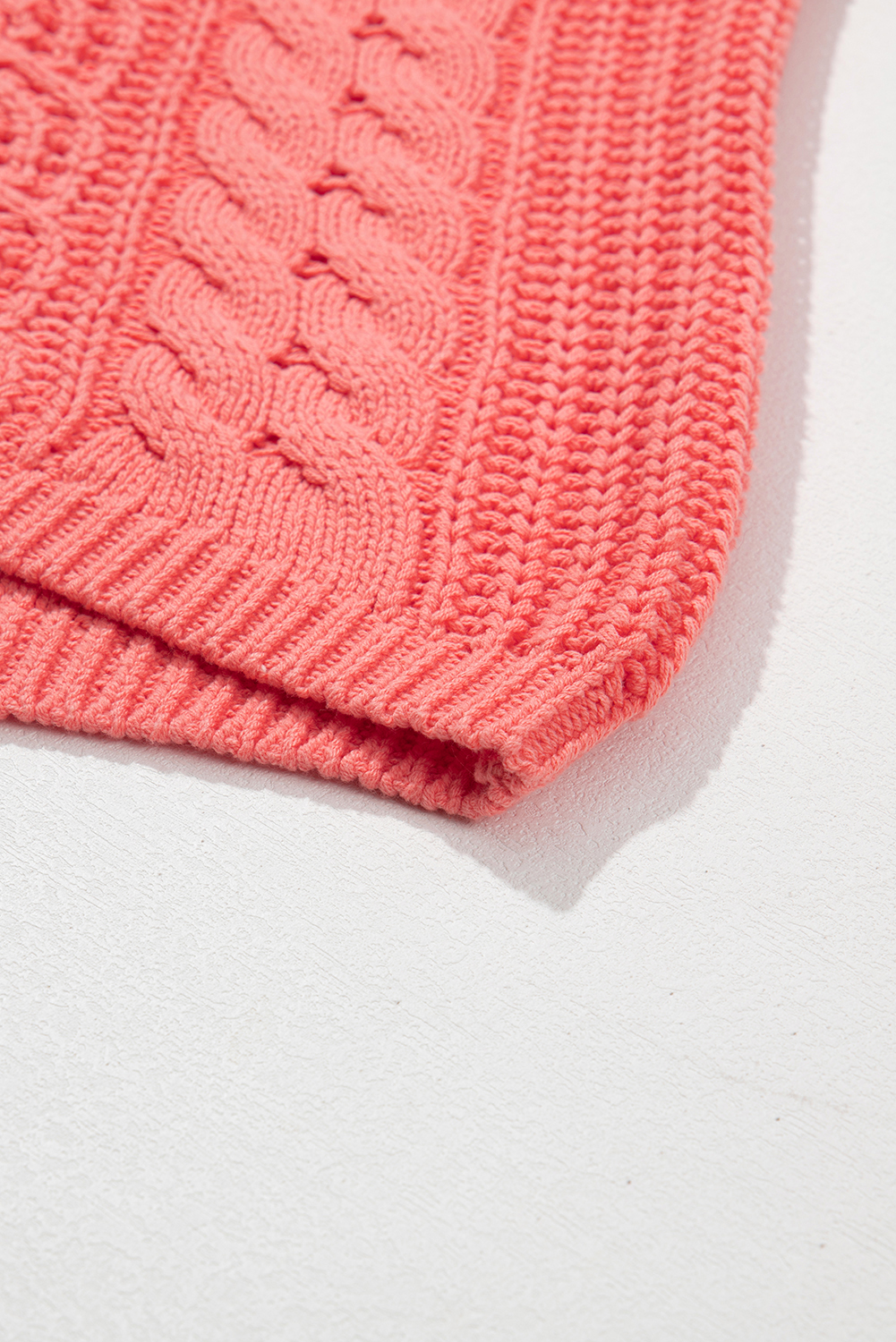 Gold Flame Cable Knit V Neck Contrast Drawstring Hooded Sweater - loveforevers