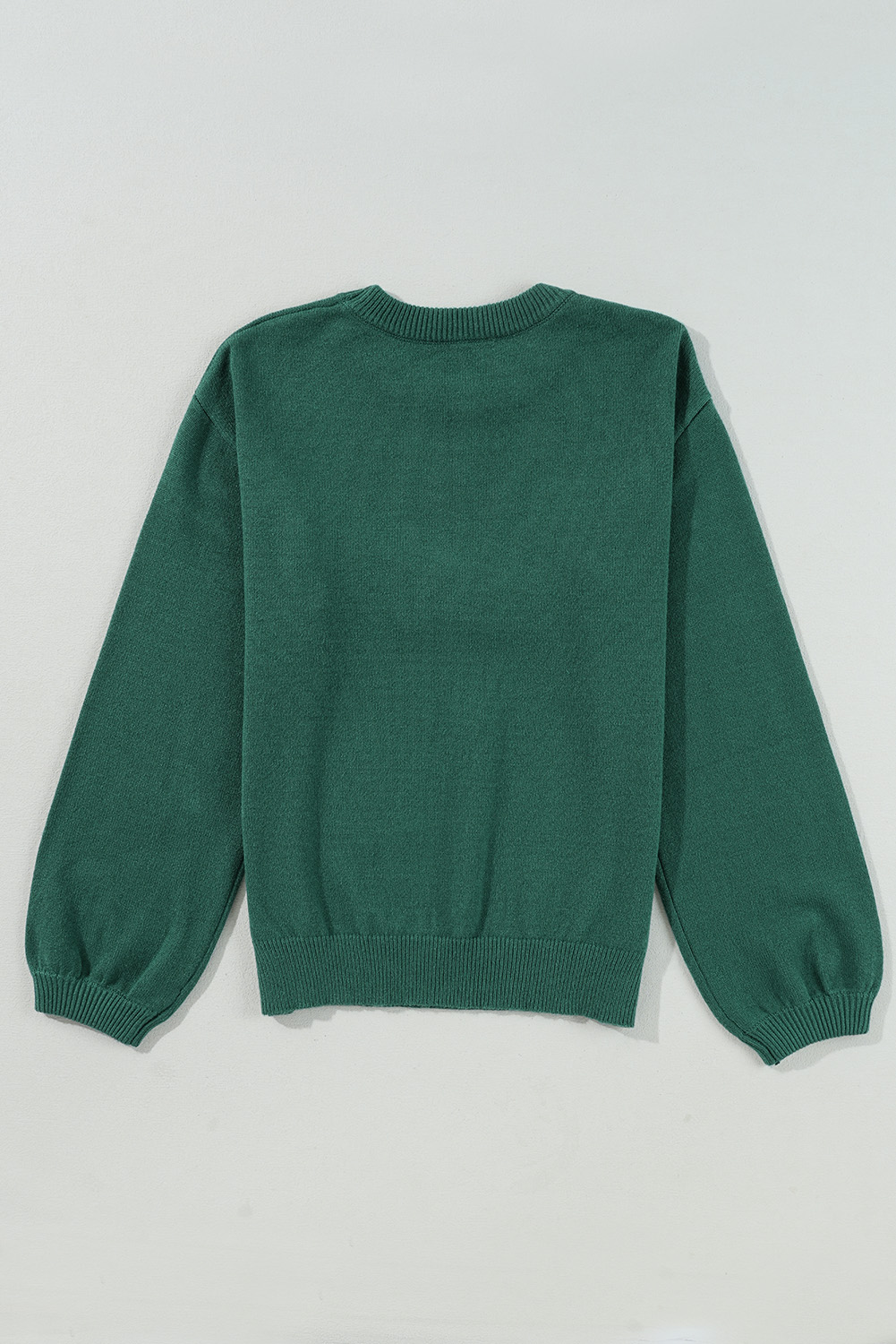 Blackish Green Pearl Beaded Merry Casual Sweater - loveforevers