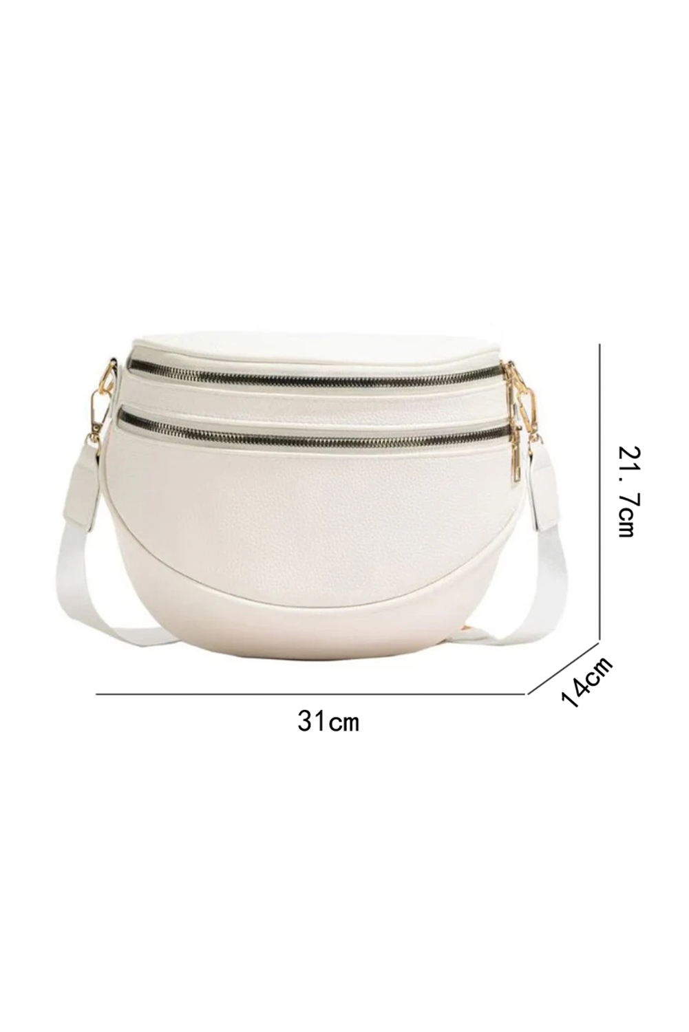 Cinnamon Double Zip Faux Leather Crossbody Bag - loveforevers