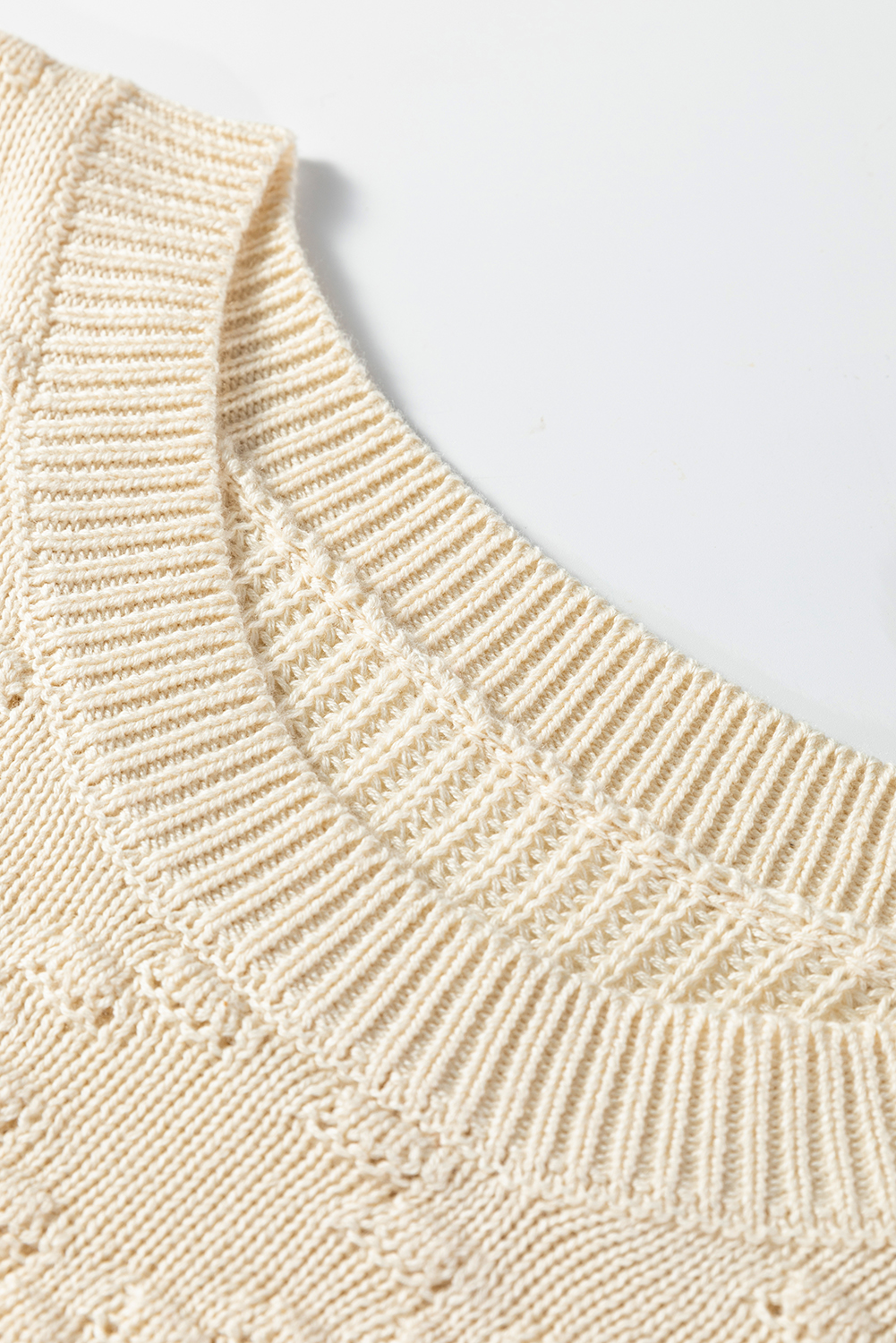 Jet Stream Mixed Texture Knit Flower Embroidered Detail Casual Sweater - loveforevers