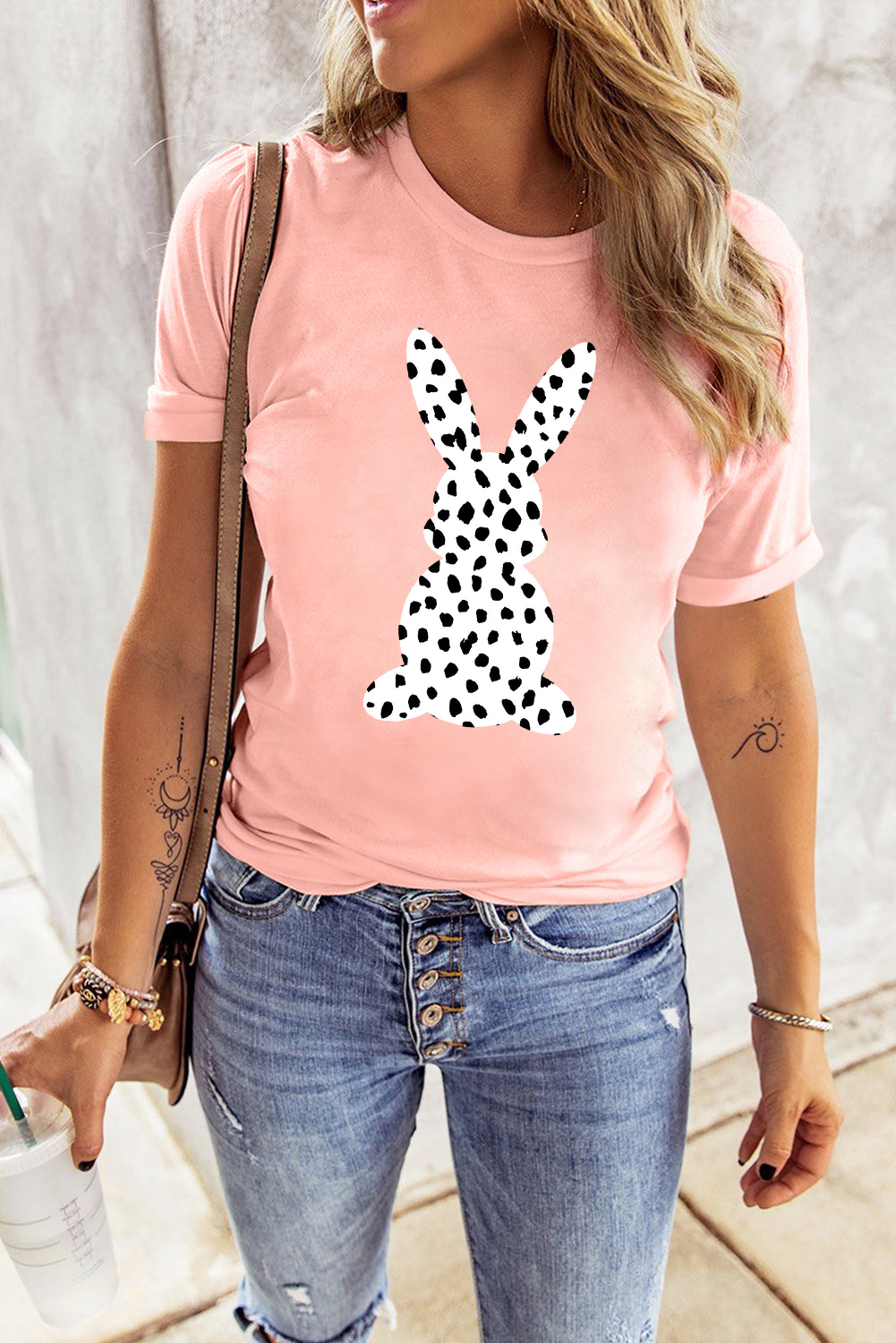 White Easter Egg Bow Bunny Ear Printed T Shirt - loveforevers