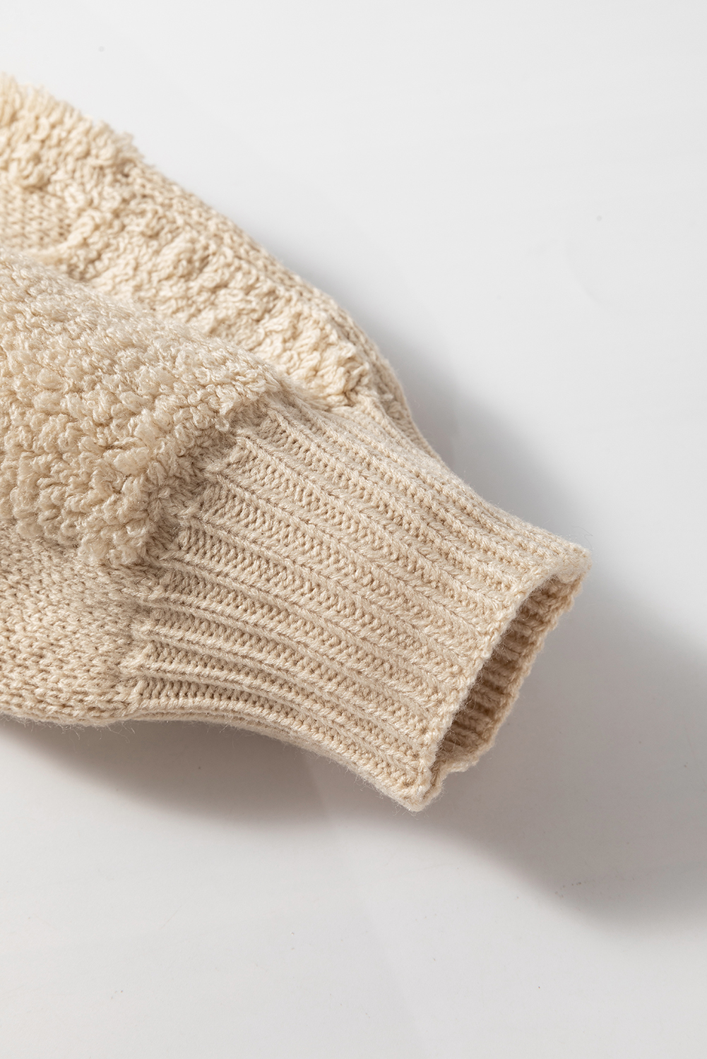 Parchment Checkered Sherpa Crew Neck Loose Sweater - loveforevers