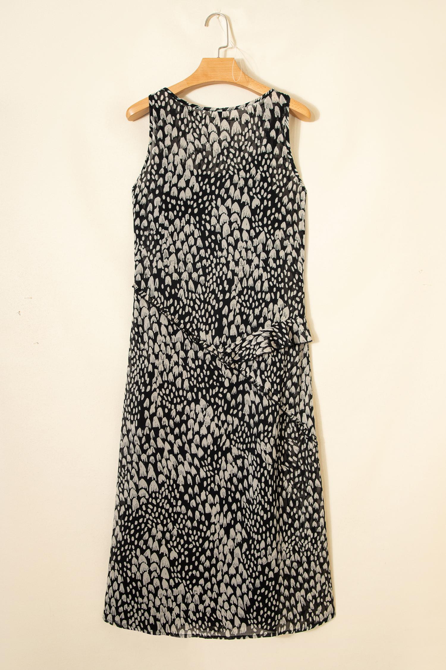 Black Printed Sleeveless Maxi Dress - loveforevers