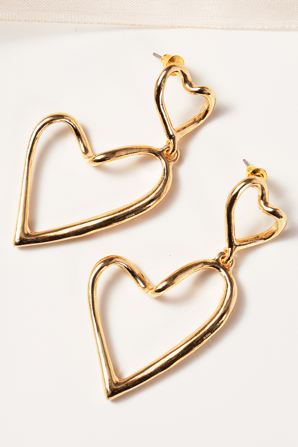 Red Valentines Day Heart Shape Tiered Dangle Earring - loveforevers