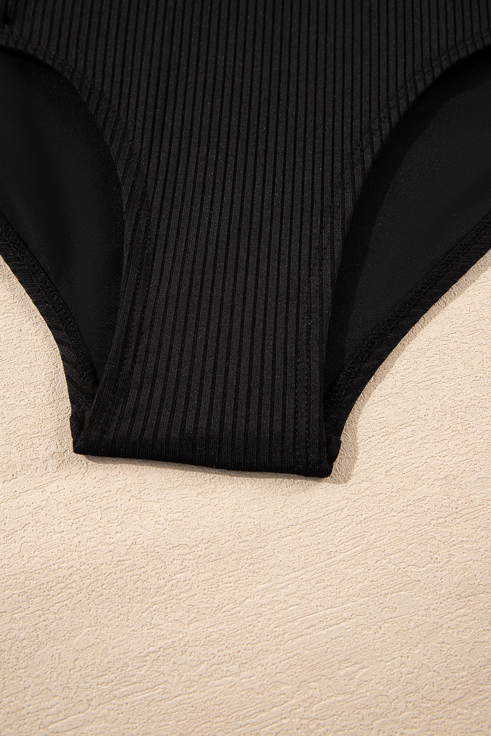 Sky Blue Ribbed Knit Tribal Contrast Detail 2pcs High Waist Swimsuit - loveforevers