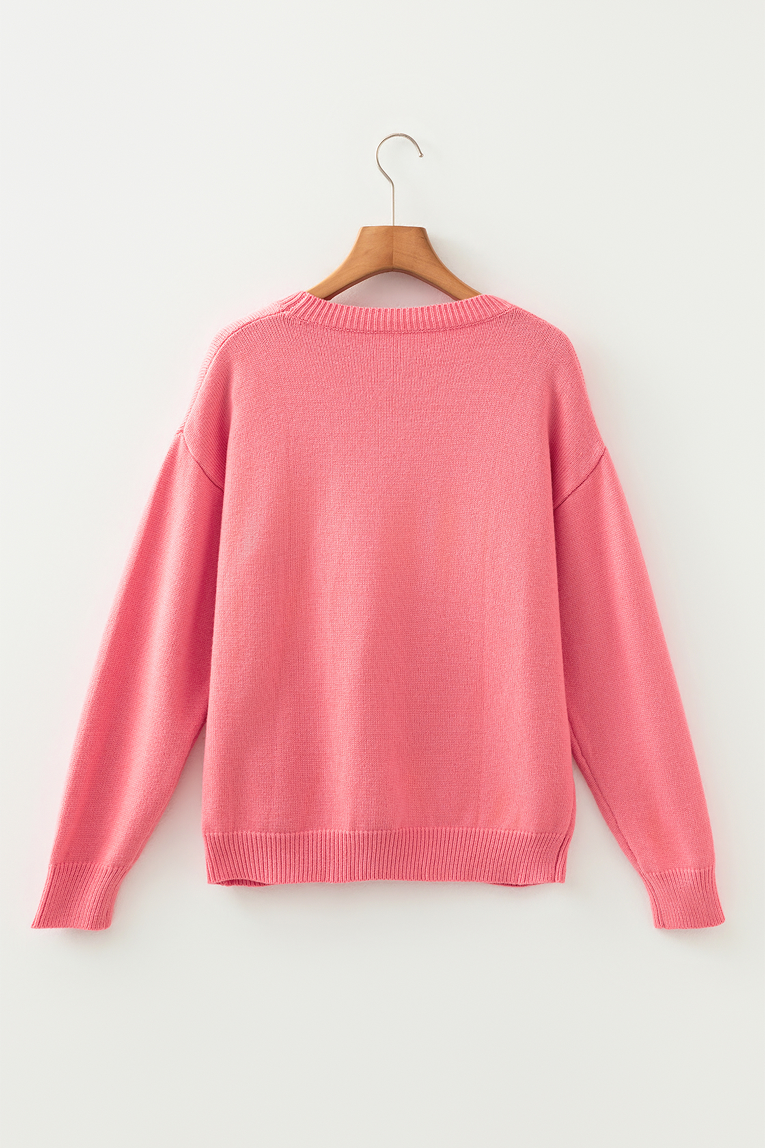 White Heart Bow Graphic Valentine Sweater - loveforevers