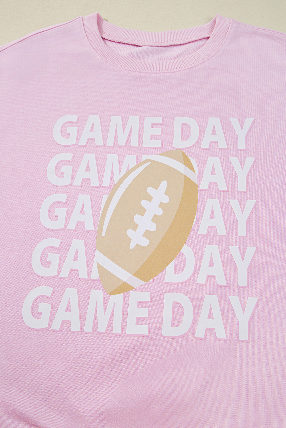 Pink GAME DAY Football Rugby Print Casual Sweatshirt - loveforevers