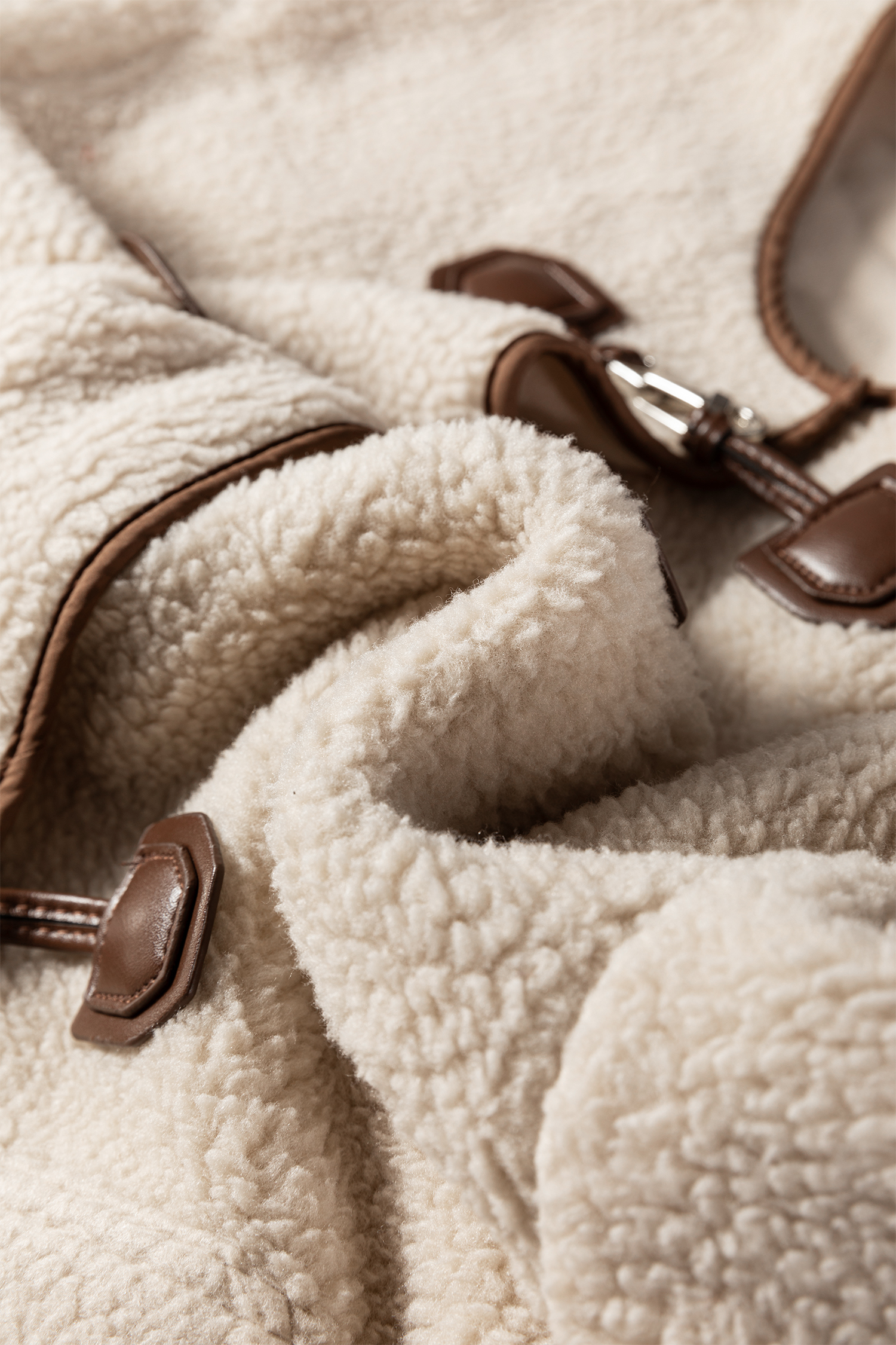 Apricot Toggle Button Teddy Coat - loveforevers