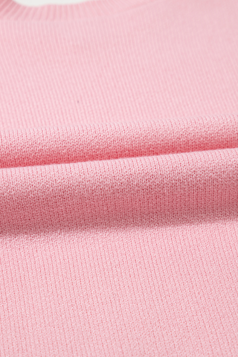 Pink Bow Graphic Drop Shoulder Round Neck Sweater - loveforevers