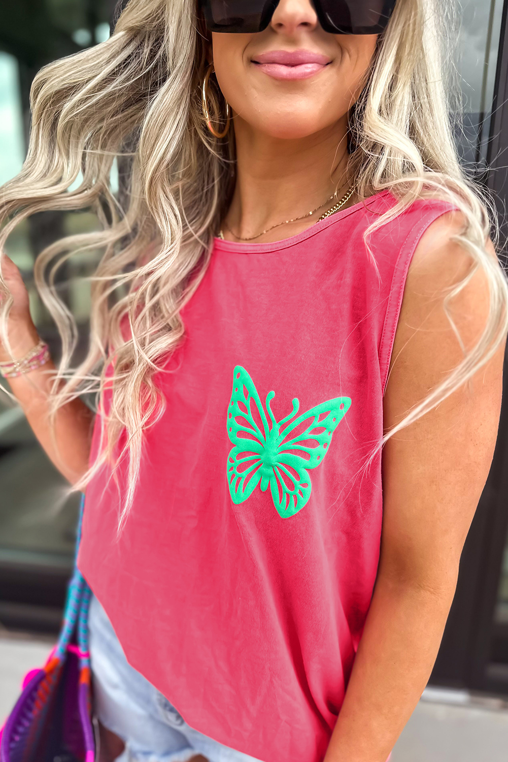 Blue Sun Graphic Casual Tank Top - loveforevers