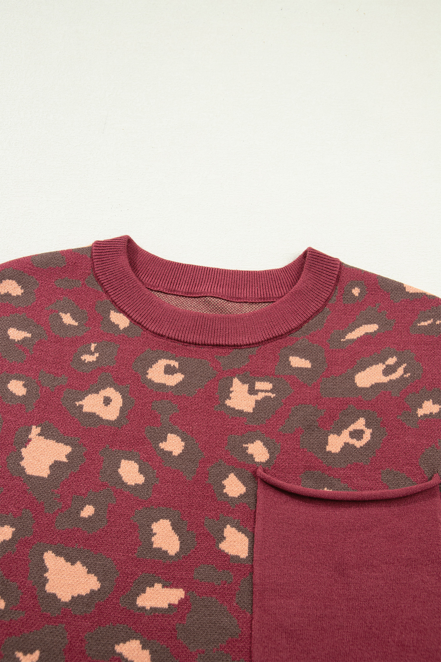 Red Leopard Print Cap Sleeve Knitted Top - loveforevers