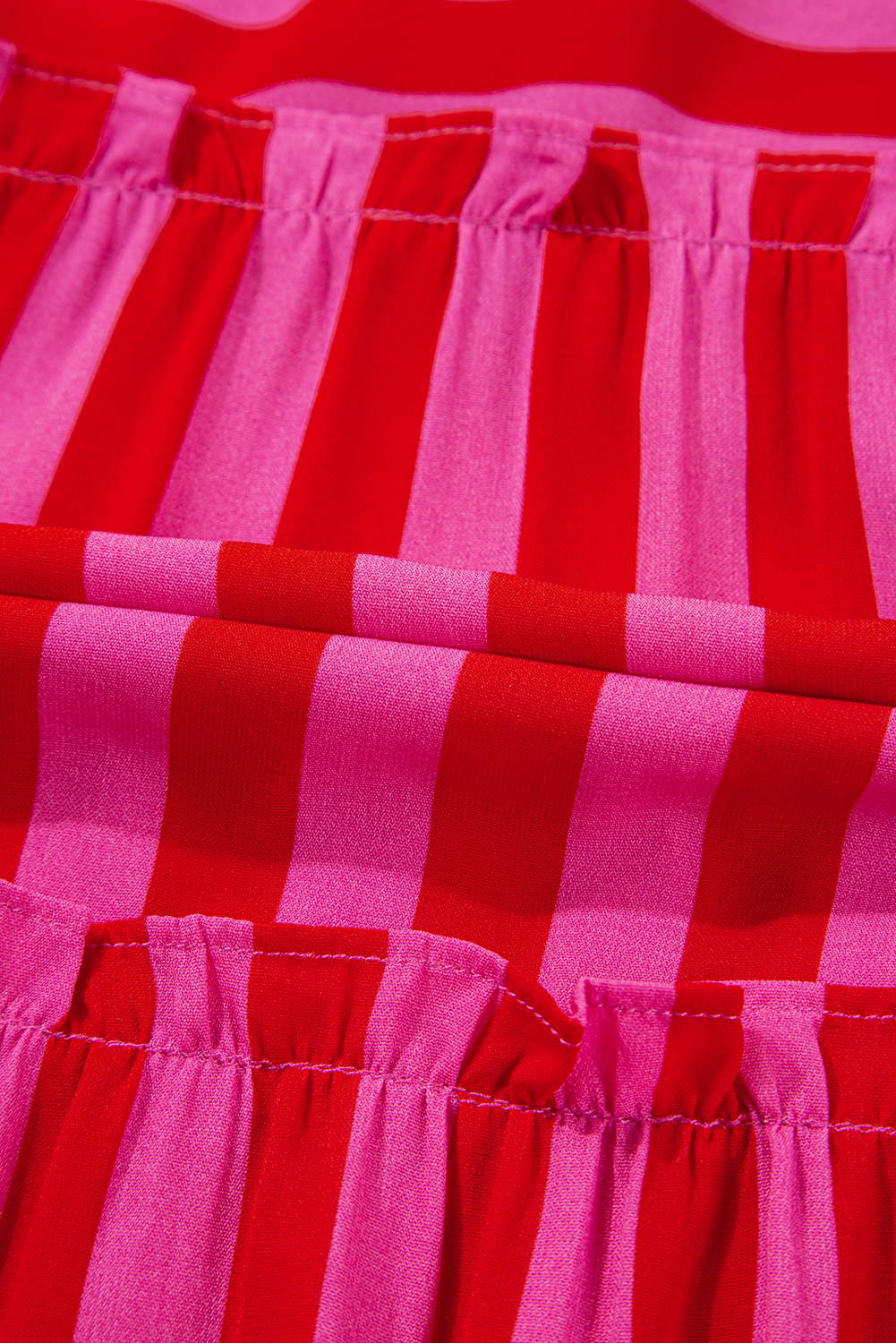 Rose Stripe Flutter Sleeve Smocked Bodice Tiered Maxi Dress - loveforevers