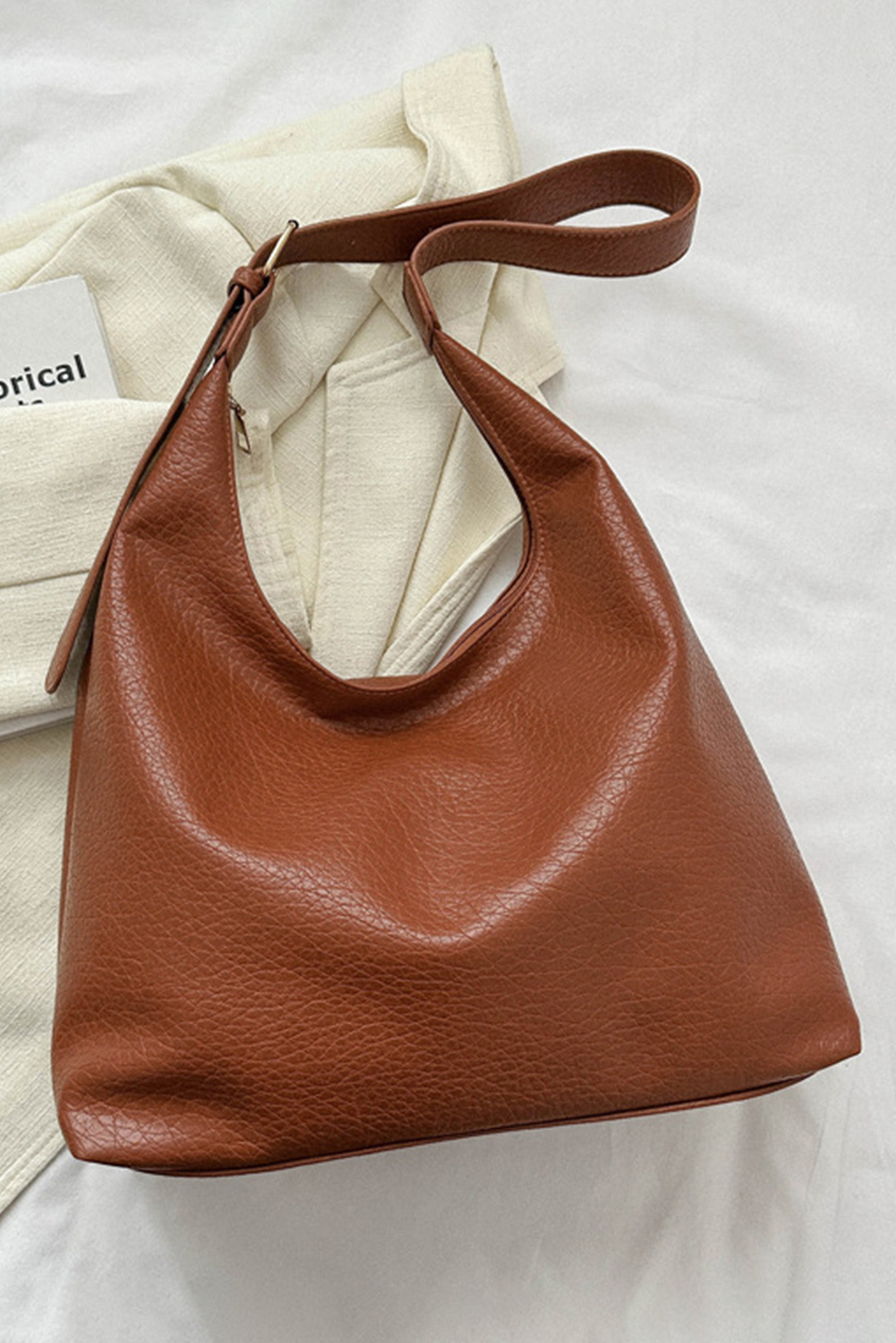 Coffee Adjustable Strap One Shoulder Leather Bag - loveforevers
