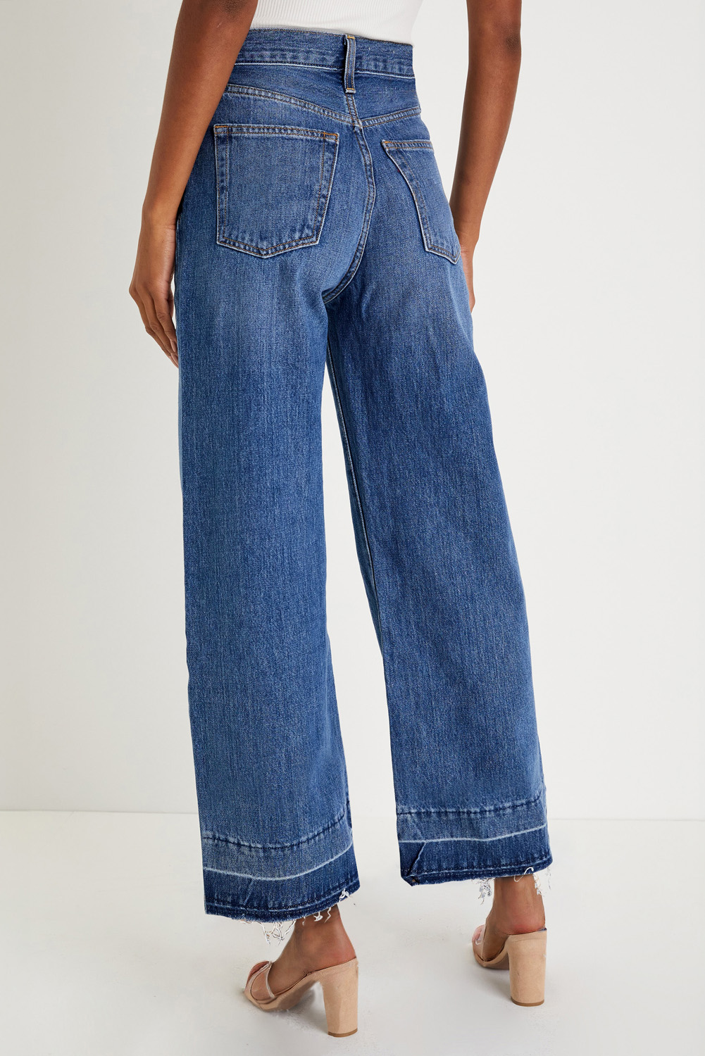 Gray Raw Hem Straight Leg Loose High Waist Jeans - loveforevers
