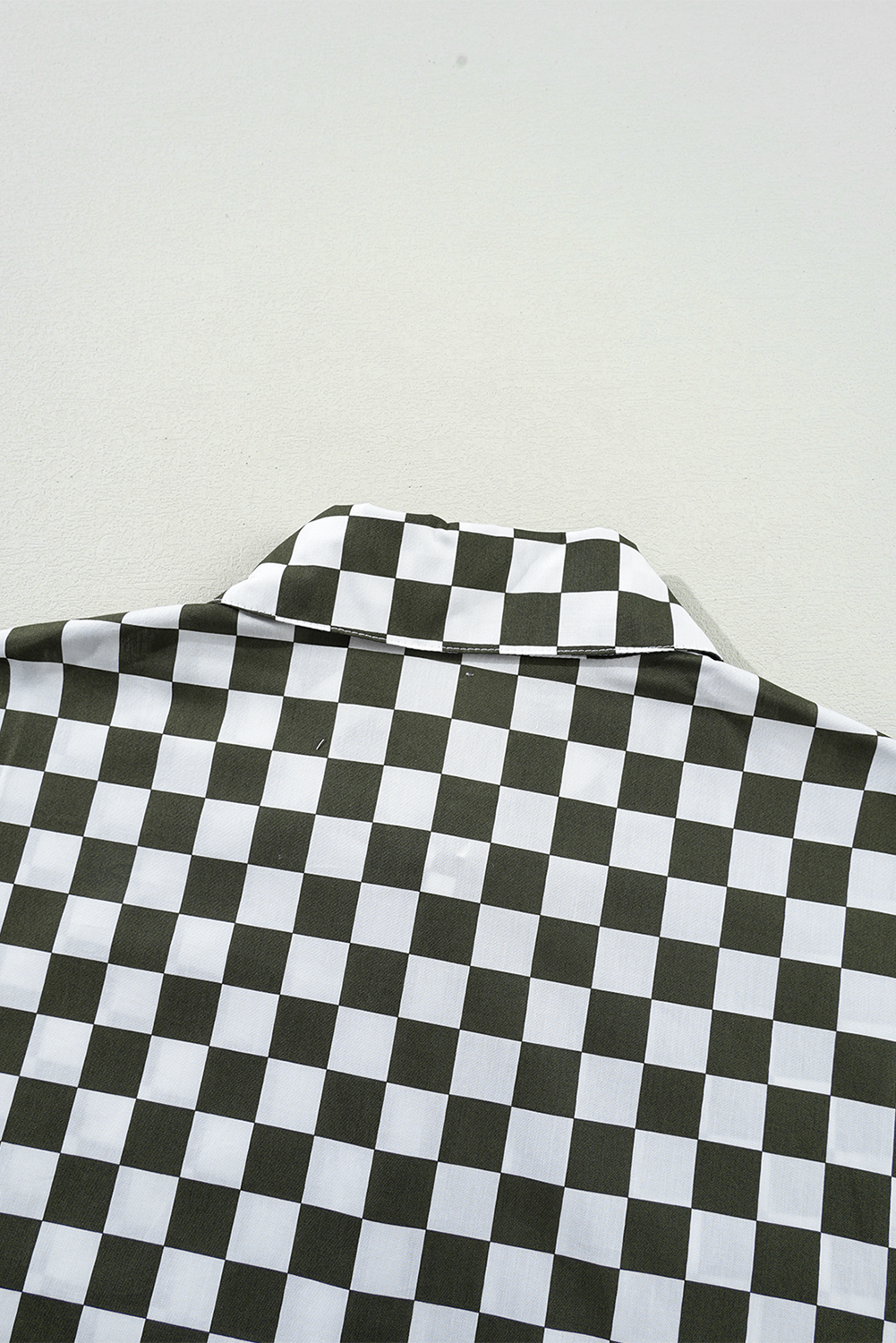 Green Checkerboard Printed Drop Shoulder Loose Casual Shirt - loveforevers