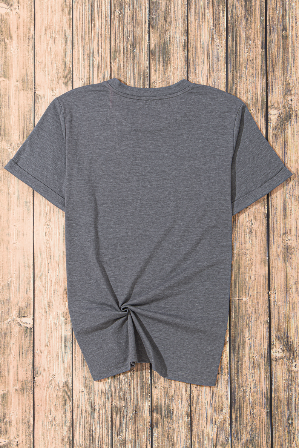 Khaki Casual Plain Crew Neck Tee - loveforevers