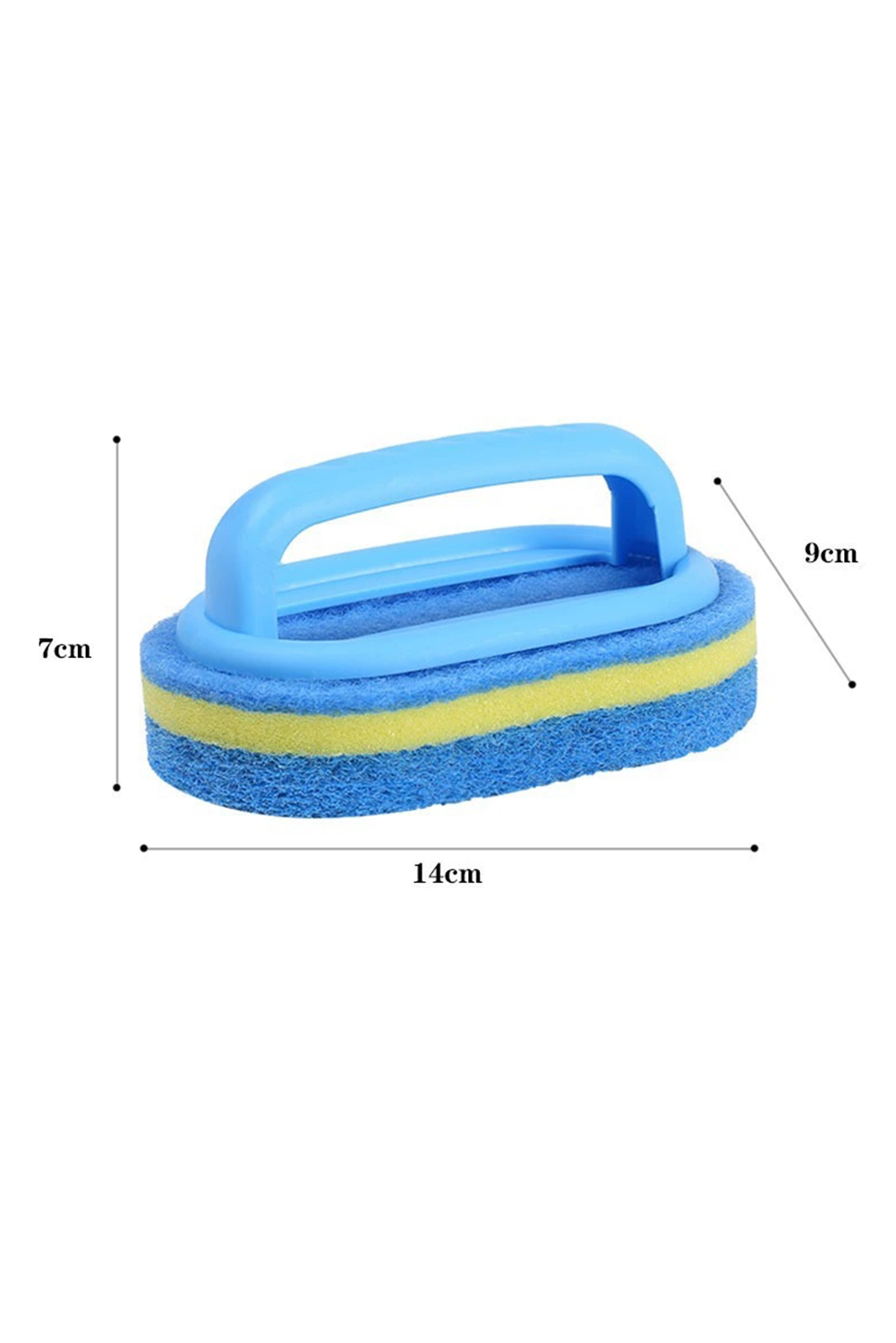 Sky Blue Multifunctional Sponge Clean Brush with Handle - loveforevers