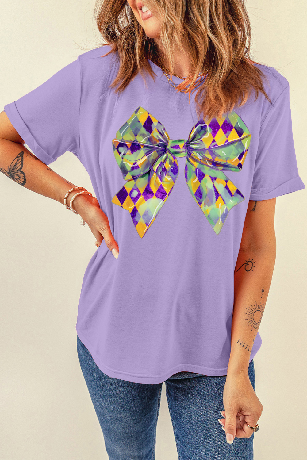 Wisteria Sequin mardi gras Graphic T Shirt - loveforevers