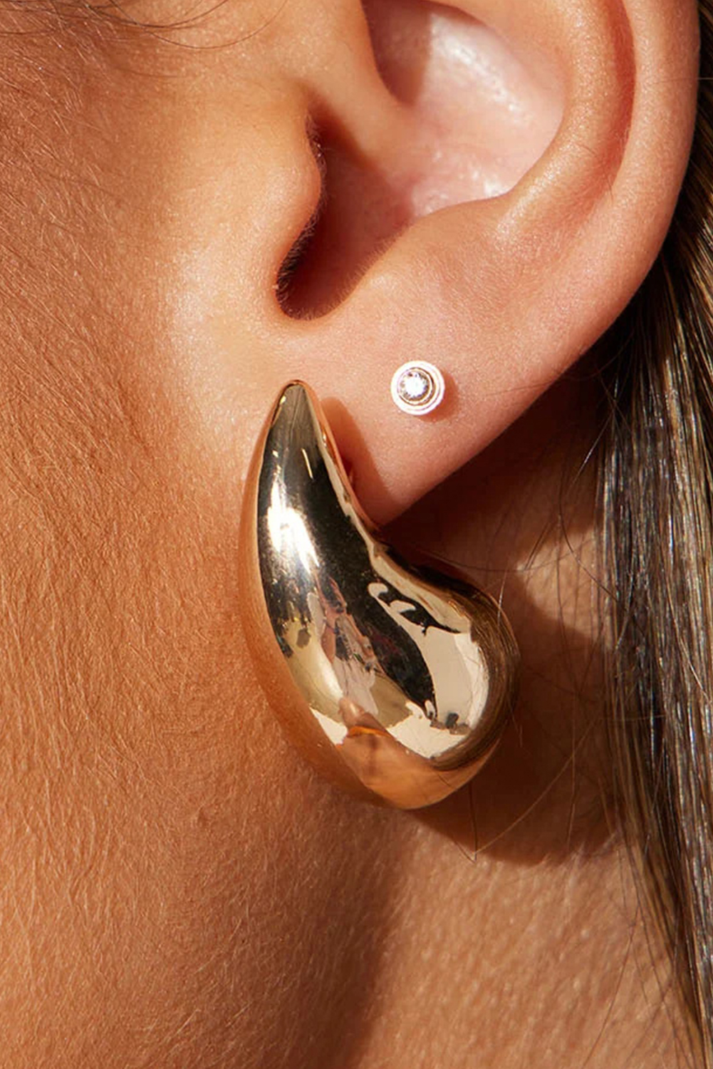 Gold Teardrop Plated Alloy Stud Earrings - loveforevers