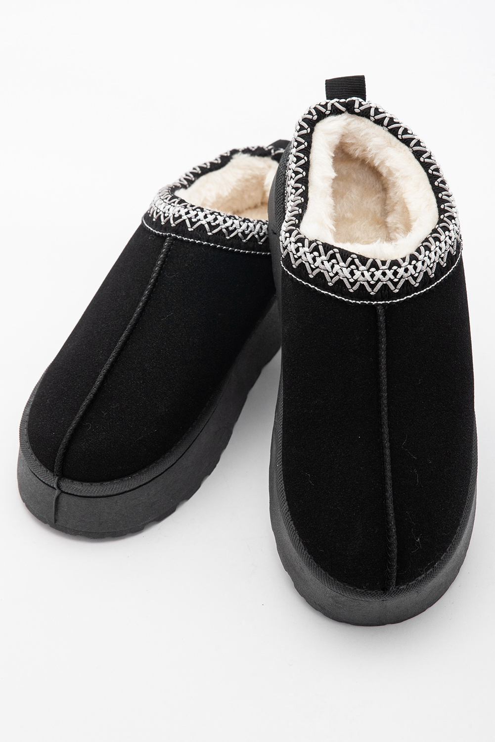 Chestnut Contrast Print Suede Plush Lined Snow Boots - loveforevers