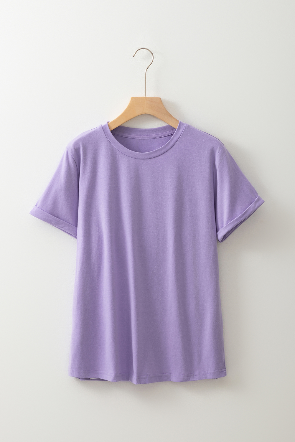 Khaki Casual Plain Crew Neck Tee - loveforevers
