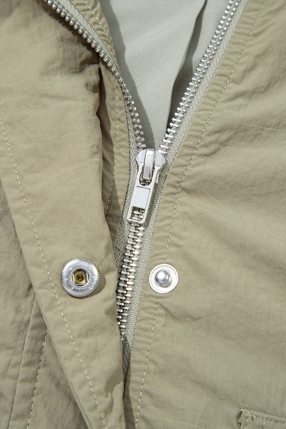 Laurel Green Zipped Pocket Cropped Hooded Utility Jacket - loveforevers