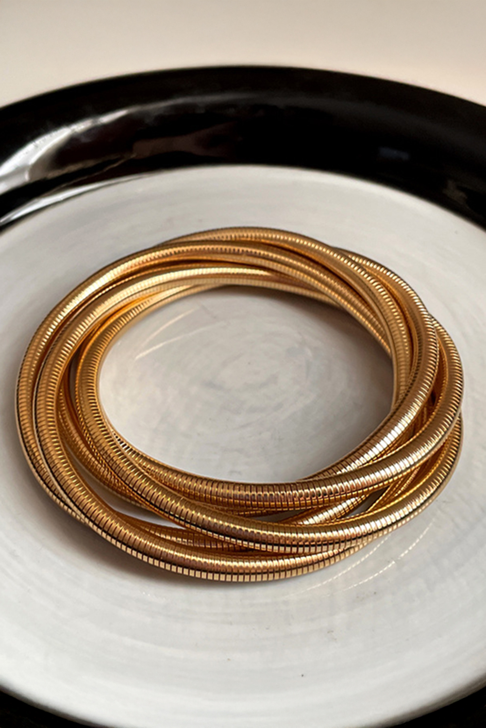 Gold Twist Stacked Exaggerated Alloy Bracelet - loveforevers
