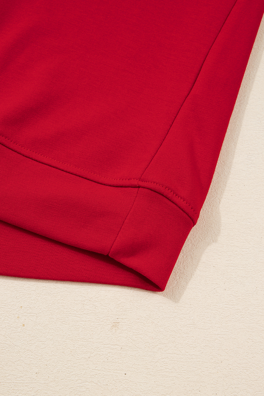 Fiery Red Contrast Striped Detail Varsity Sweatshirt - loveforevers