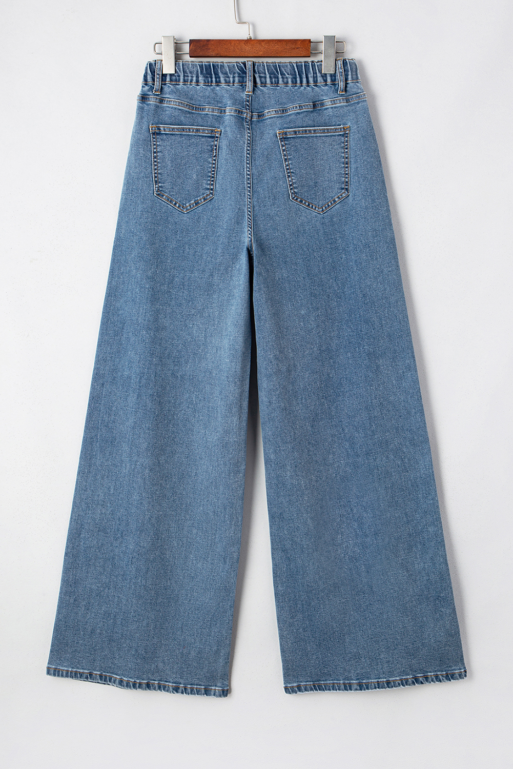Dusk Blue Medium Wash Super Wide Leg Denim Pants - loveforevers