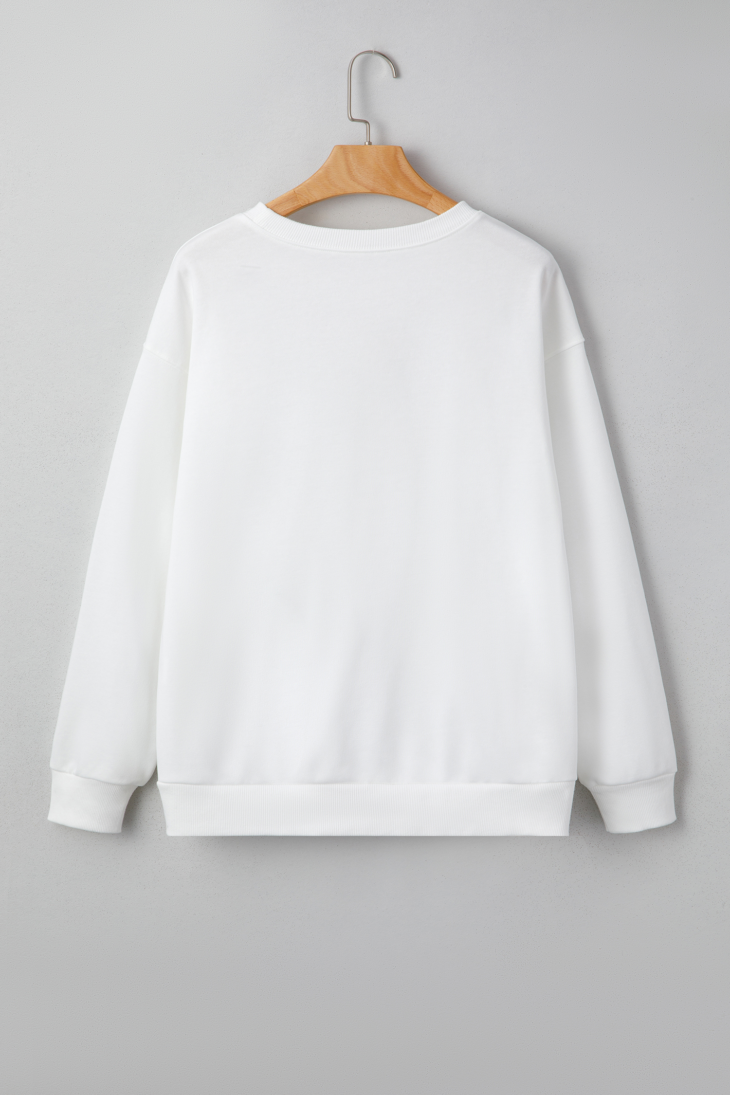 White Pearl Plaid Christmas Tree Patched Drop Shoulder Sweatshirt - loveforevers