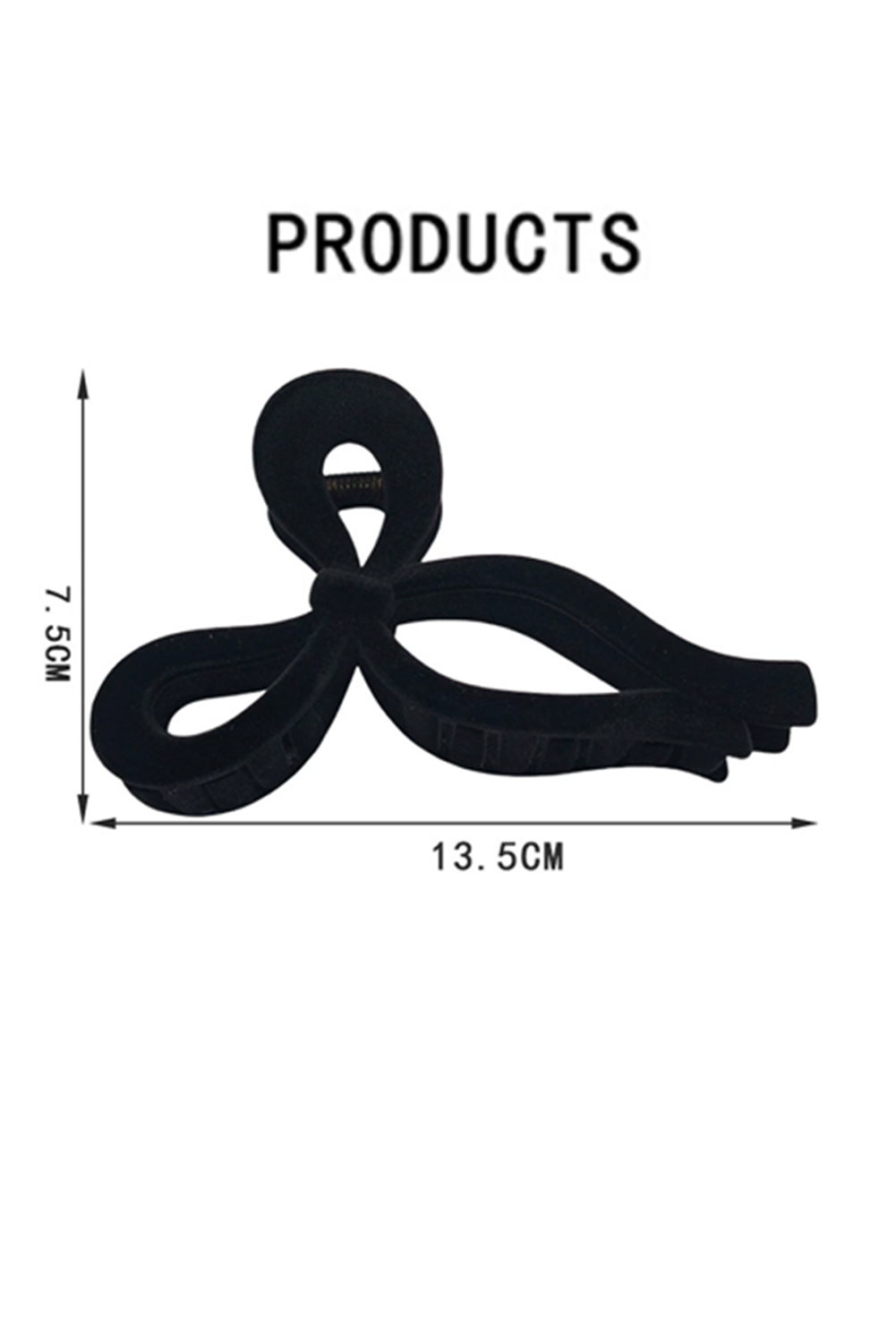 Black Velvet-Flocked Bow Shape Claw Clip - loveforevers