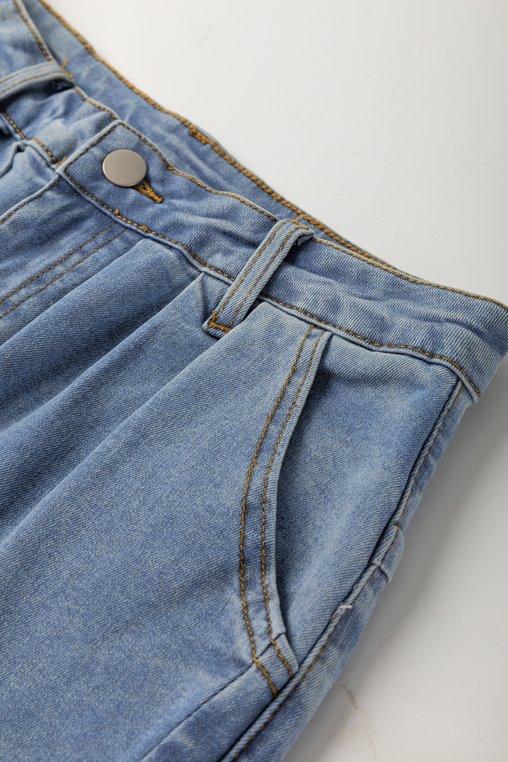 Ashleigh Blue Washed Pleated Detail Wide Leg Jeans - loveforevers