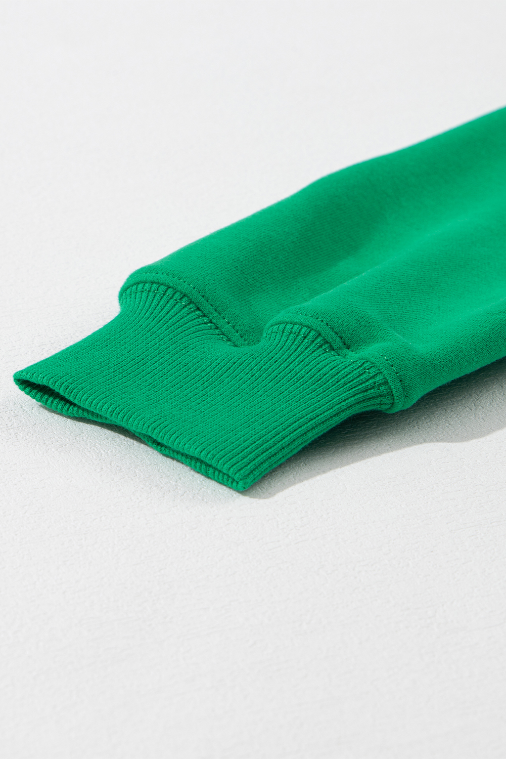 Green LUCKY Aphabet Chenille Embroidered Pullover Sweatshirt - loveforevers