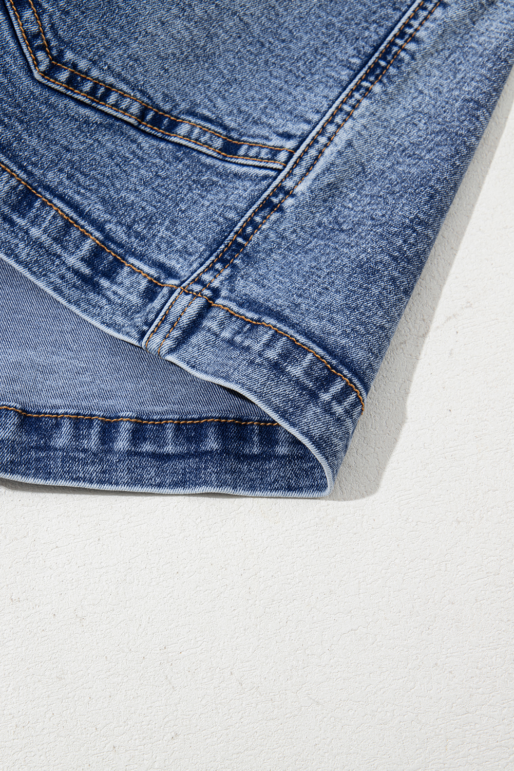 Dusk Blue Sleeveless U Neck Patched Pocket Denim Romper - loveforevers