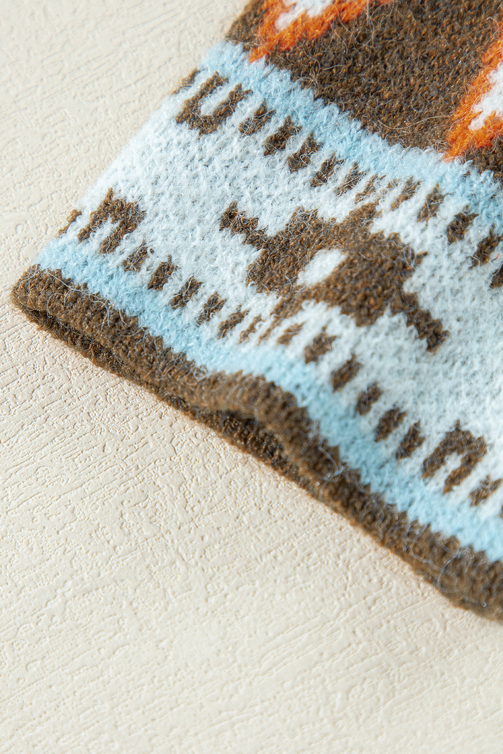 Brown Aztec Print Open Front Knitted Cardigan - loveforevers