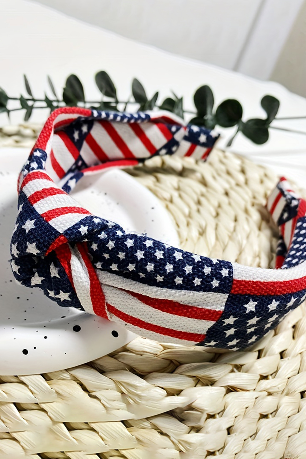 Navy Blue Flag Day Knotted Headband - loveforevers