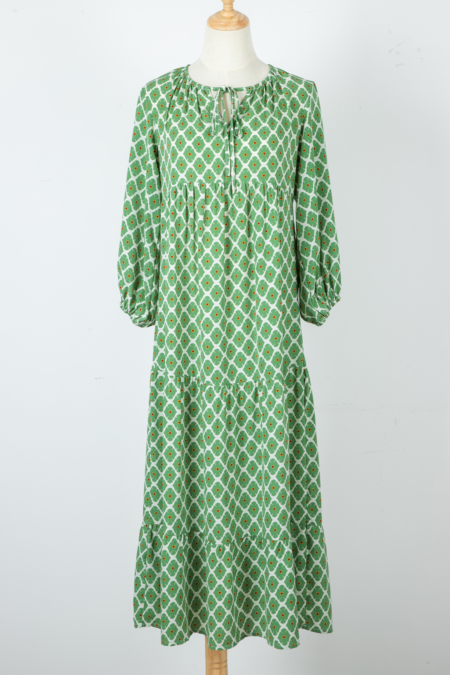Sky Blue Boho Printed Half Sleeve Maxi Dress - loveforevers