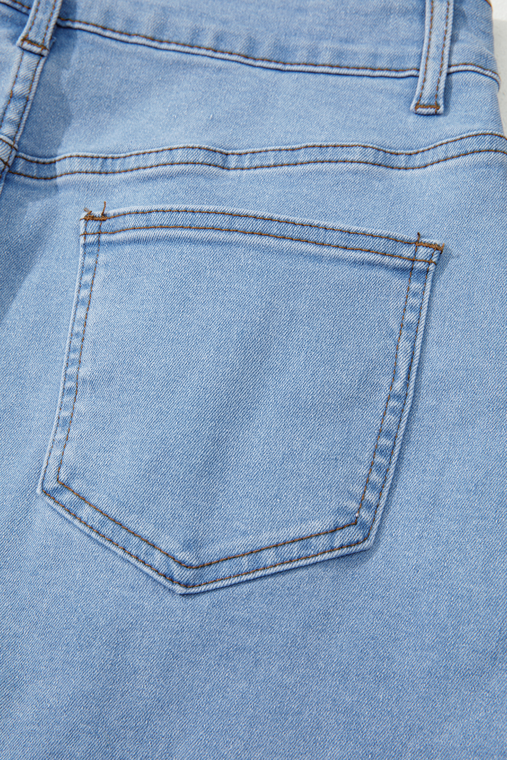 Beau Blue Western Embroidered Denim Mini Skirt - loveforevers