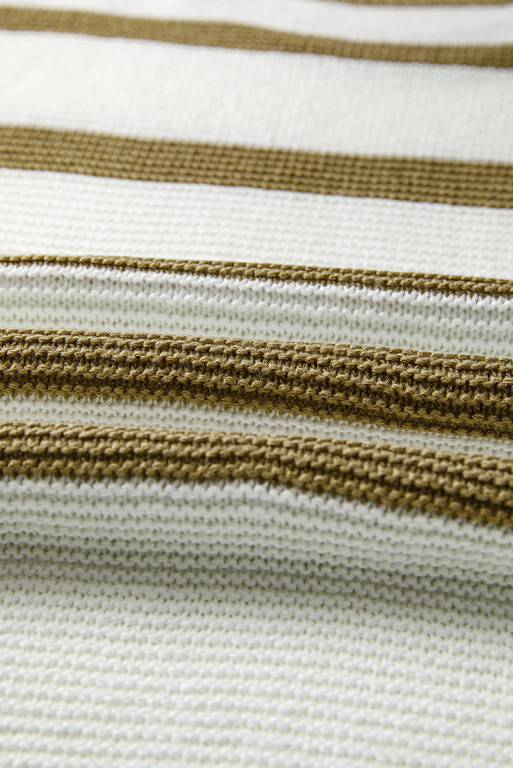 Khaki Stripe Tie Open Side Sweater Knitted Top - loveforevers
