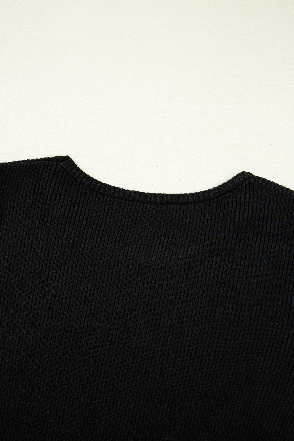 Black Ribbed Knit Cold Shoulder Sweater - loveforevers