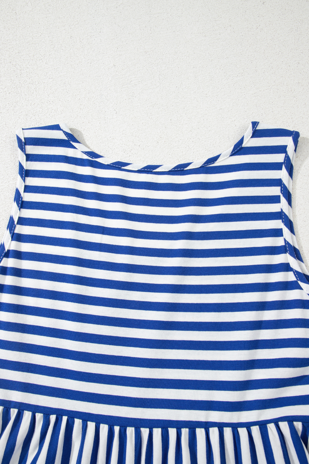 Black Stripe U Neck Sleeveless Loose Fit Mini Dress - loveforevers