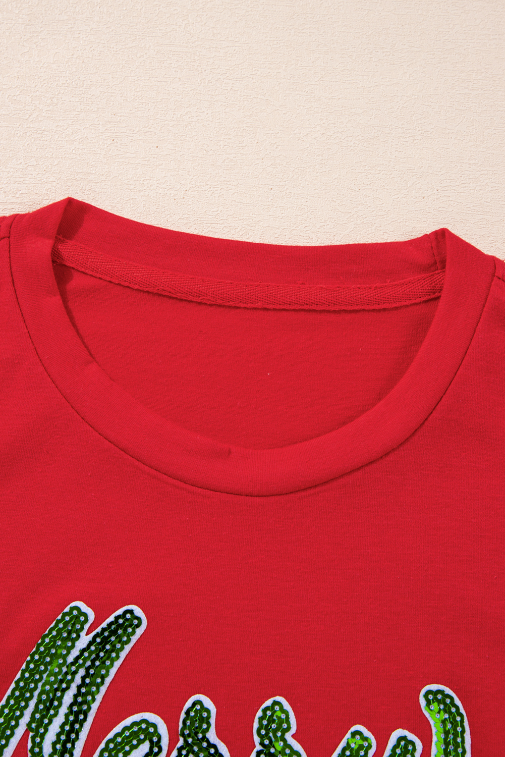 Red Merry Christmas Graphic Crewneck T Shirt - loveforevers