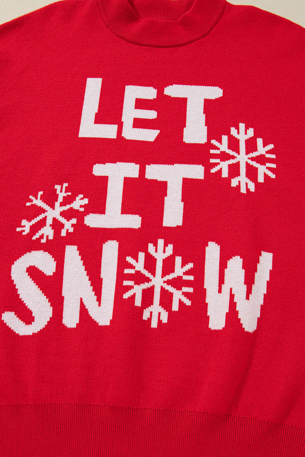 Red Dahlia LET IT SNOW Graphic Christmas Holiday Loose Sweater - loveforevers