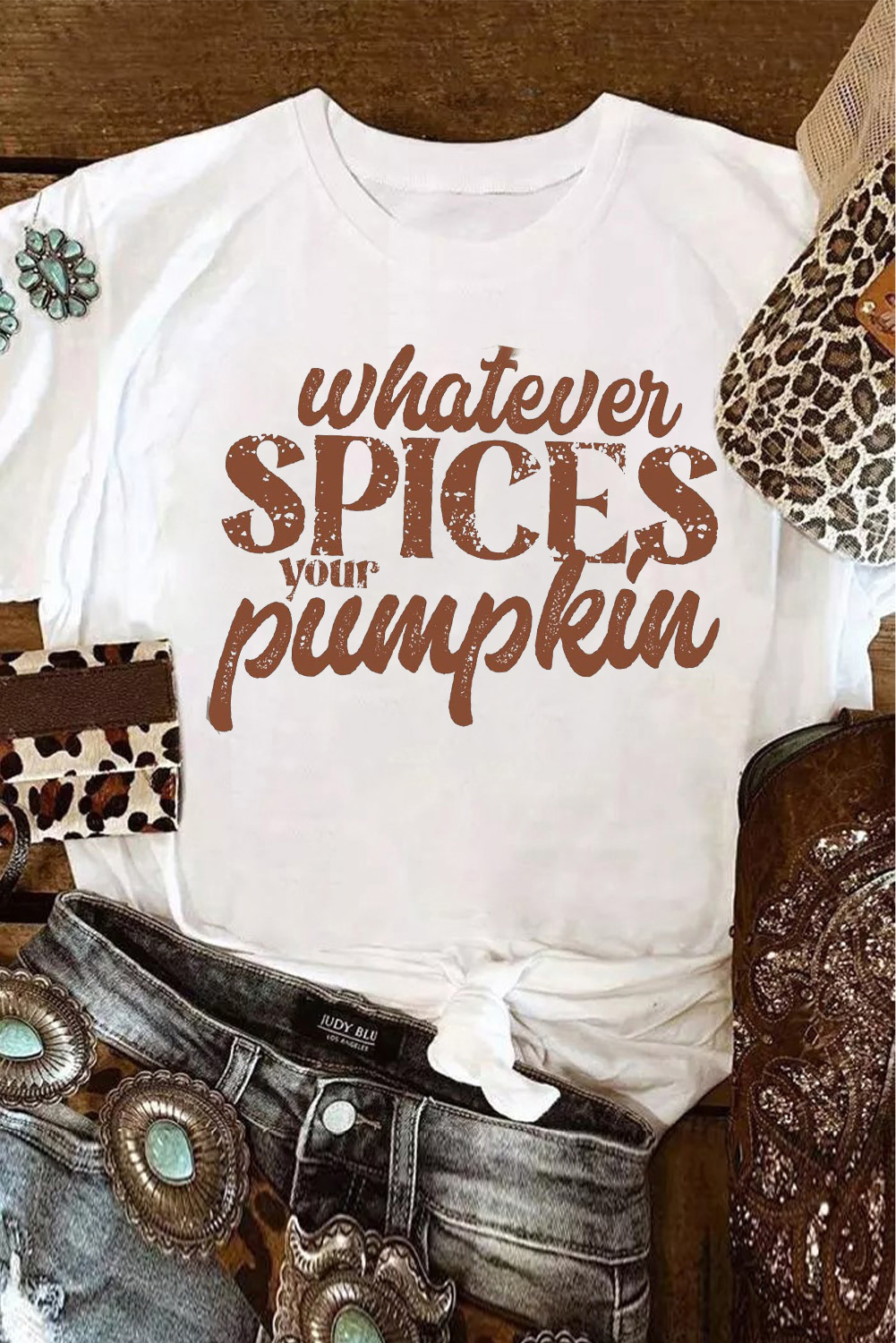 White Whatever Spices Your Pumpkin Graphic Tee - loveforevers