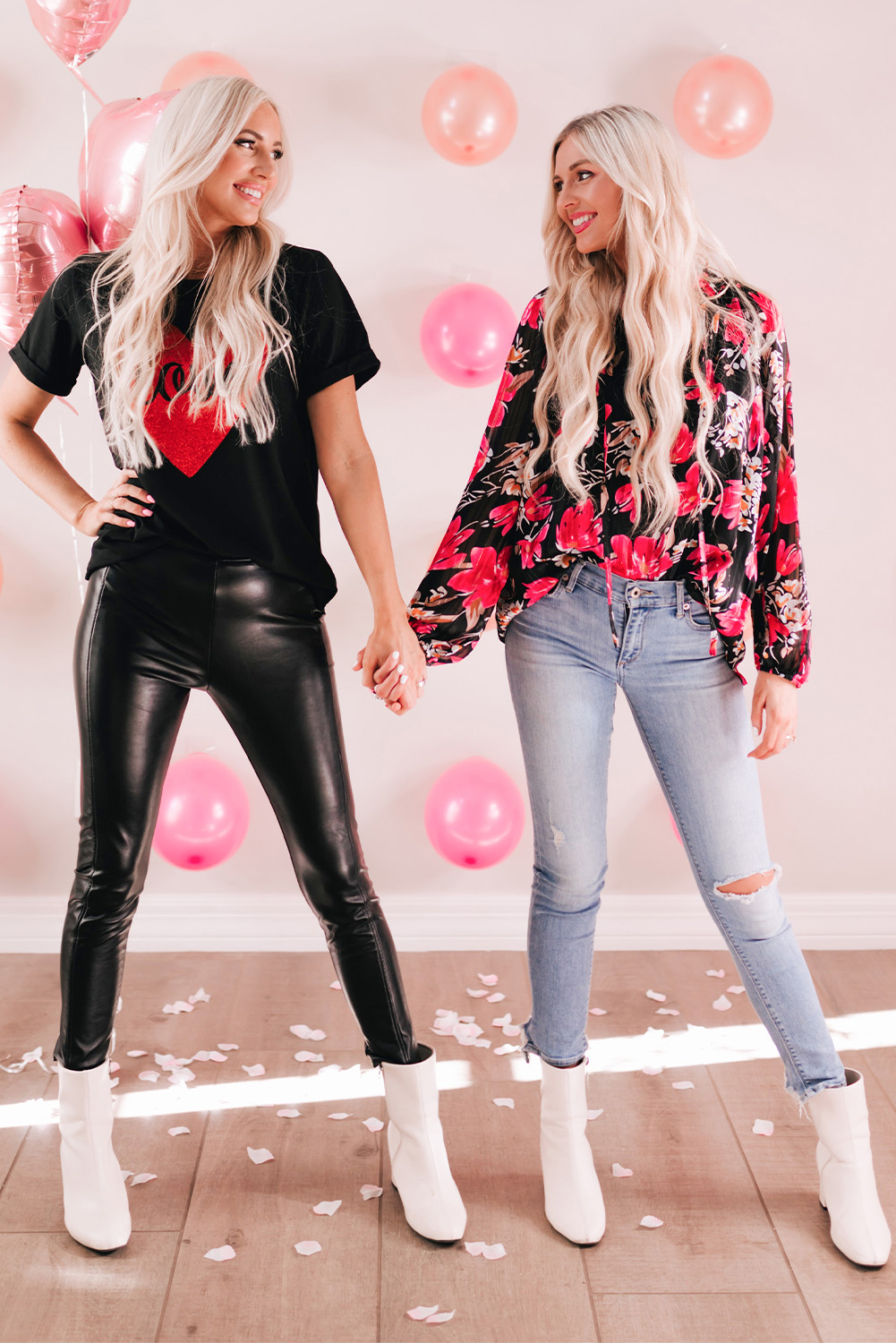 Black Love Heart Shaped Glitter Print T Shirt - loveforevers